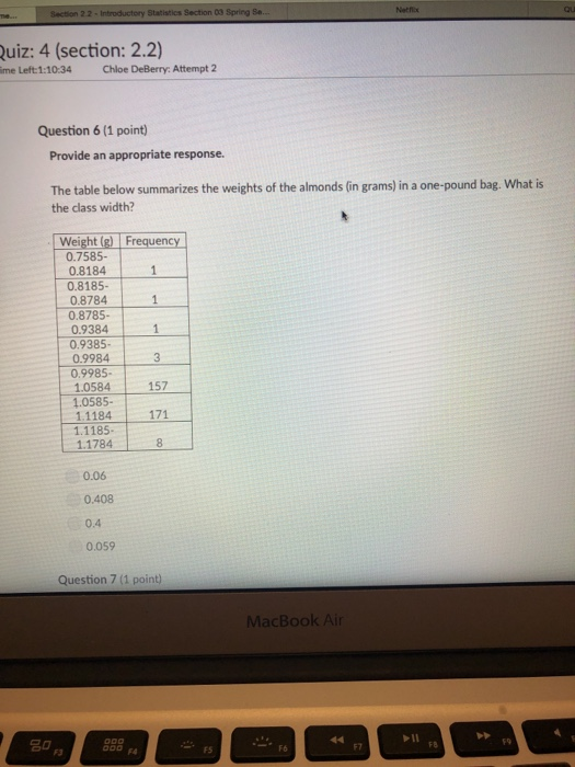 Solved Uiz 4 Section 22 Ime Left 11034 Chloe Deber