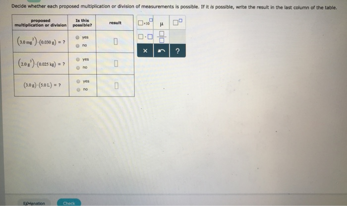 Solved Decide Whether Each Proposed Multiplication Or Div