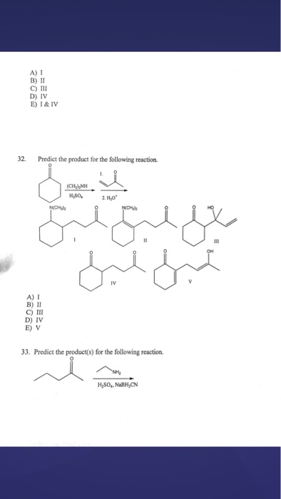 Predict The Product For The Following Reaction A I Chegg Com