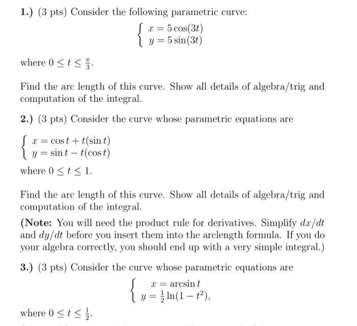 Solved Consider The Following Parametric Curve X 5 Cos Chegg Com