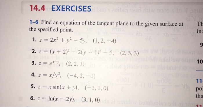 Solved Find An Equation Of The Tangent Plane To The Given Chegg Com