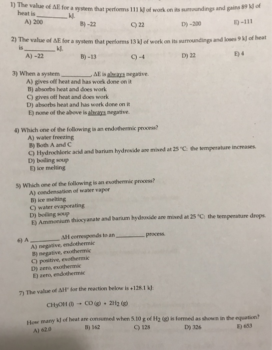 Solved 1 Thevalue Of D Heat Isb 22 E For A System That Chegg Com