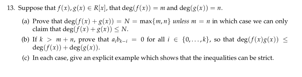 13 Suppose That F X G X R X That Deg F X M Chegg Com