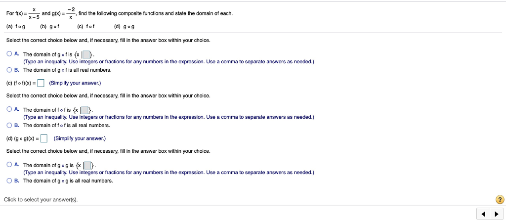 Solved For F X And Gx Find The Following Composite Functi Chegg Com