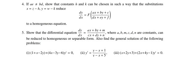 Solved 4 If Ae Show That Constants H And K Can Be Ch Chegg Com