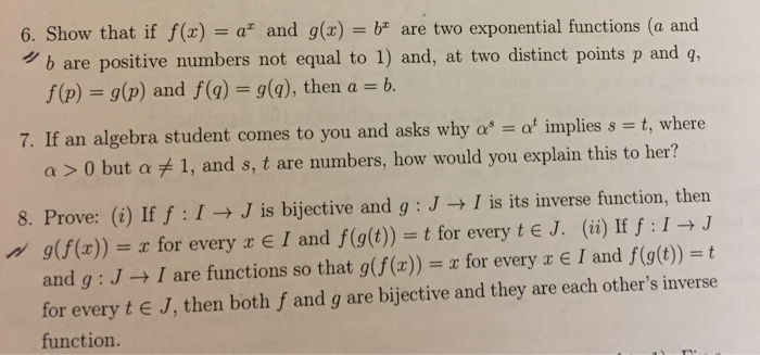 Solved 6 Show That If F Z A And G X Are Two Exponent Chegg Com