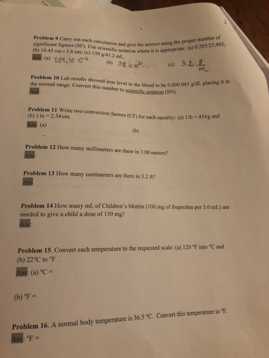 Solved Problem 9 Carry Out Each Calculation And Give Chegg Com Solved Problem 9 Carry Out Each Calculation And Give Chegg Com