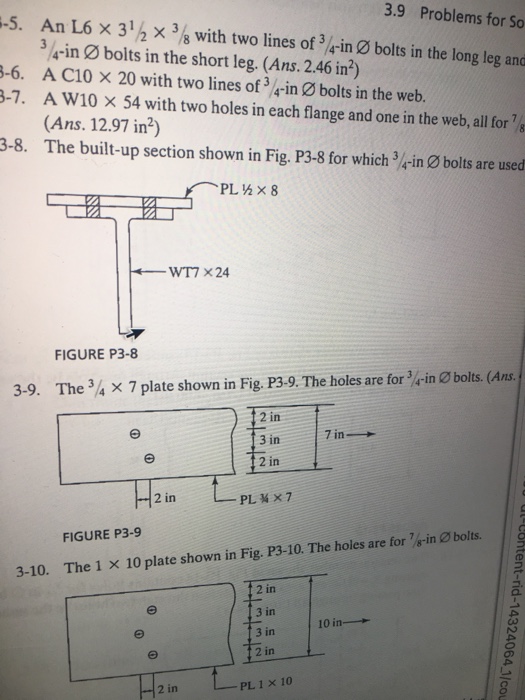 3 9 Problems For So Bolts In The Long Leg And An L6 Chegg Com