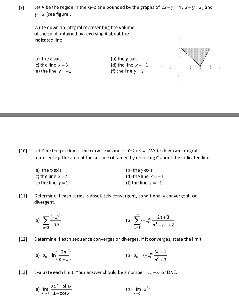 Solved 9 Let R Be The Region In The Xy Plane Bounded By Chegg Com
