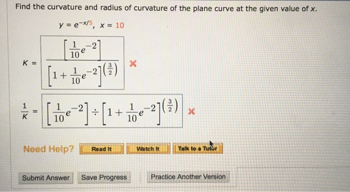 Solved Find The Curvature And Radius Of Curvature Of The Chegg Com