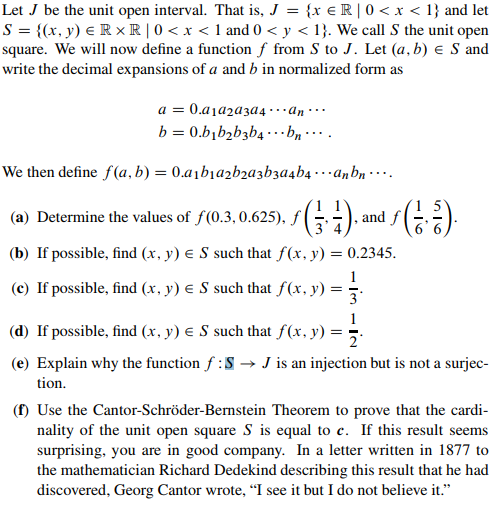 Solved Let J Be The Unit Open Interval That Is J X R Chegg Com