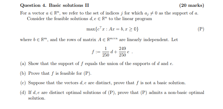 Marks Question 4 Basic Solutions Ii For A Ve Chegg Com