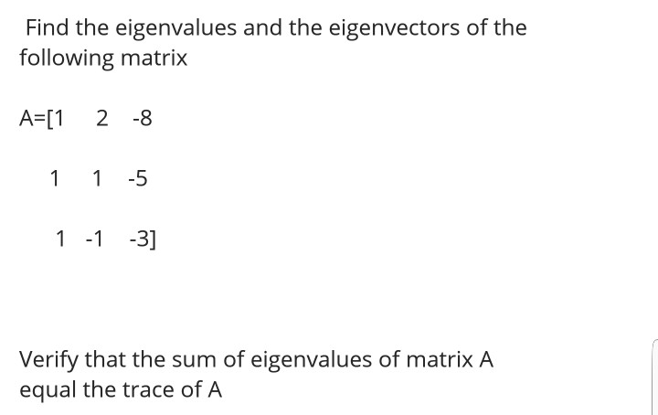 Solved Find The Eigenvalues And The Eigenvectors Of The F