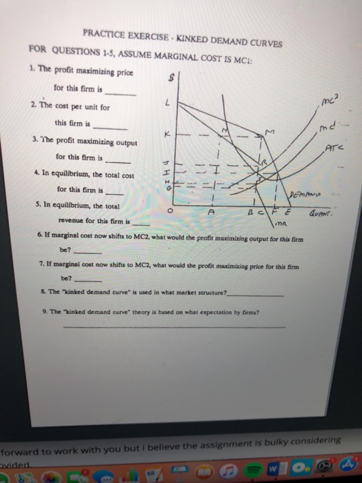Kinked Demand Curve Questions