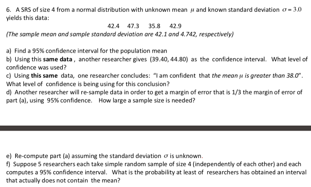 What Is Srs >> Solved And Known Standard Deviation ơ 30 6 A Srs Of Size What Is Srs >> Solved And Known Standard Deviation ơ 30 6 A Srs Of Size