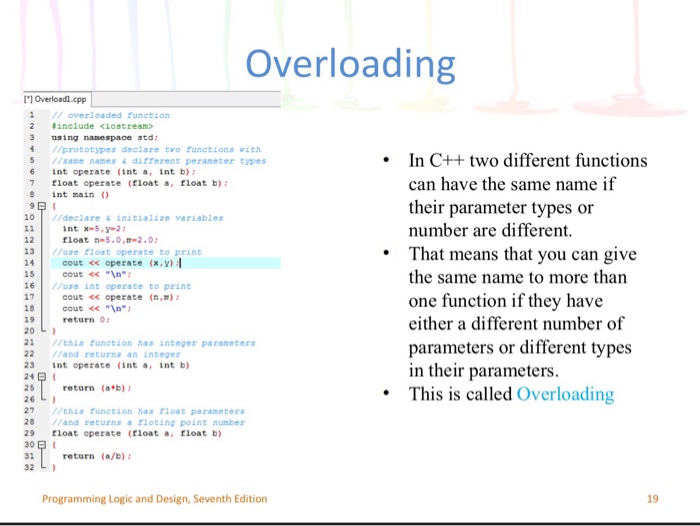 Solved What is Function Overloading? Give example of C++