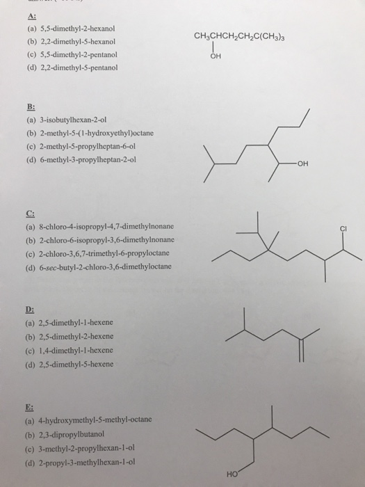 Solved Identify The Correct Iupac For Each Of The Compoun Chegg Com