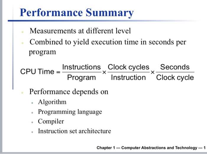 Performance Summarv Measurements At Different Level Chegg Com