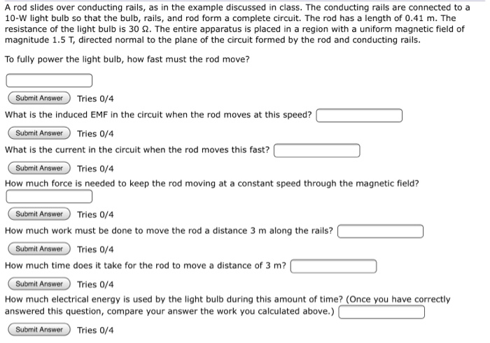 Solved A Rod Slides Over Conducting Rails As In The Exam Chegg Com