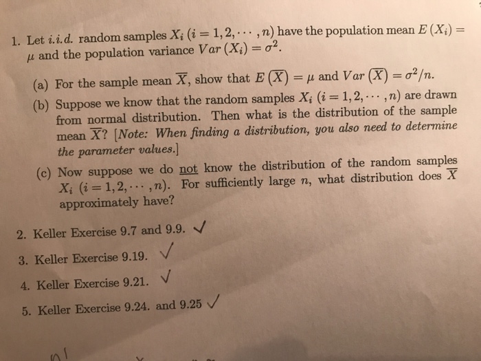 Solved T Ii D Random Samples Xi 1 2 M Have The Pop Chegg Com