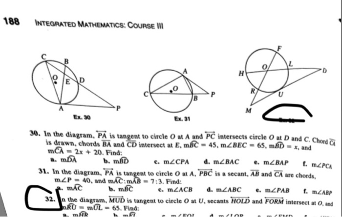 Solved 1 Integrated Mathematics Course 111 0 Ex 30 Ex 31 Chegg Com