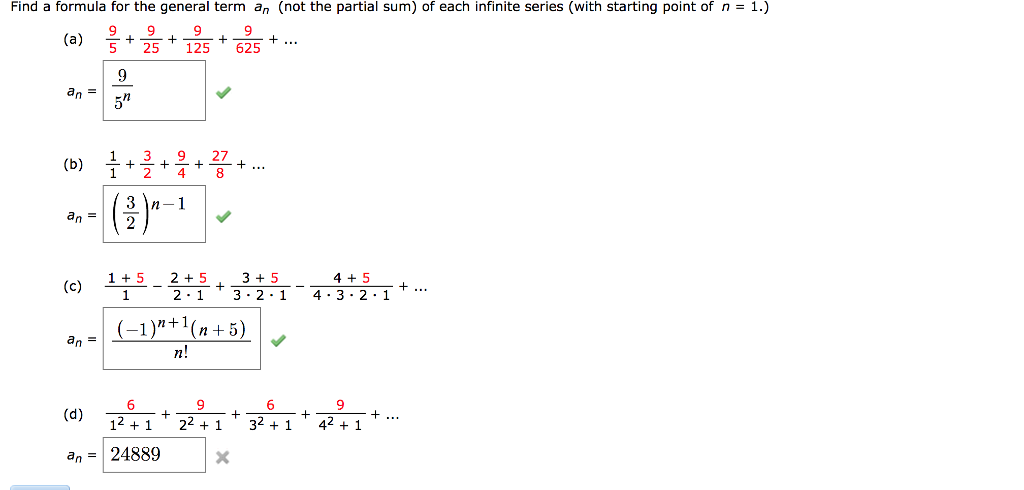 Solved Find A Formula For The General Term An Not The Chegg Com