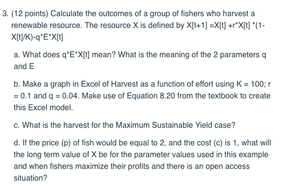 3 12 Points Calculate The Outcomes Of A Group O Chegg Com