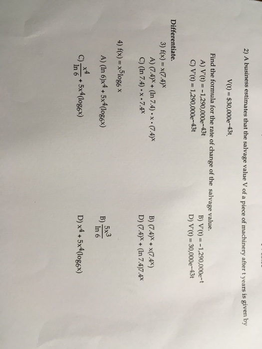 Solved 2 A Business Estimates That The Salvage Value V O Chegg Com