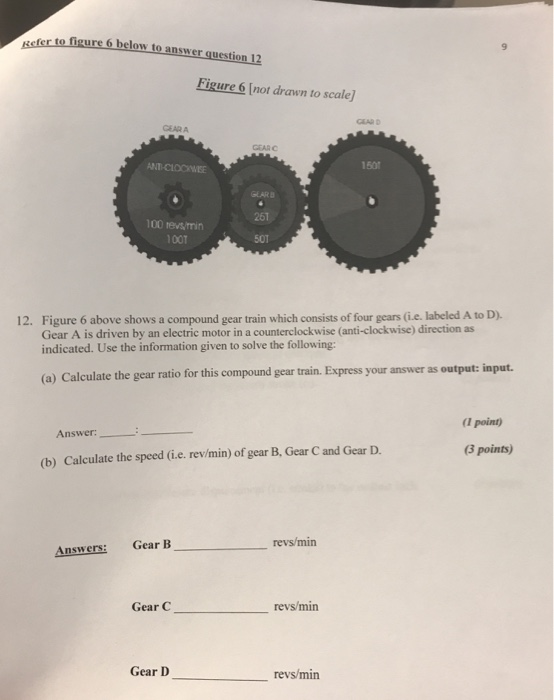 Solved In the figure below, gears B and C are a compound