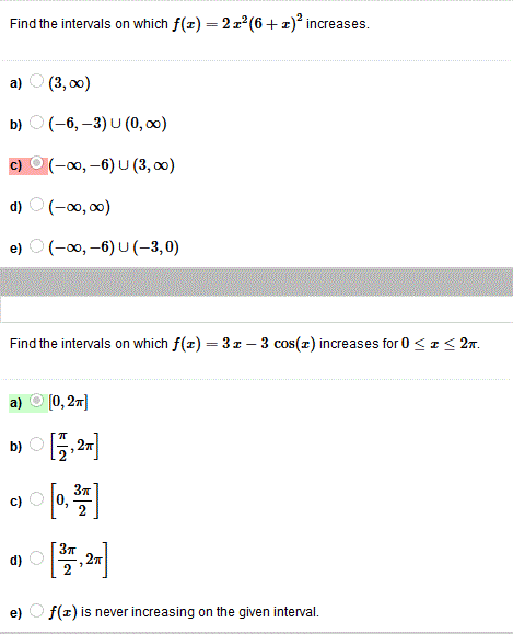 Solved Find The Intervals On Which F 2z 6 Z Increase Chegg Com