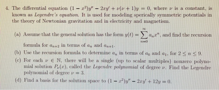 Solved The Differential Equation 1 X 2 Y 2xy V V Chegg Com