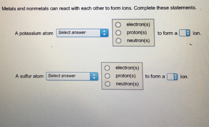 Solved Metals And Nonmetals Can React With Each Other To Chegg Com