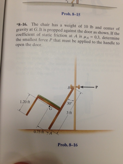 Solved The Chair Has A Weight Of 10 Lb And Center Of Grav