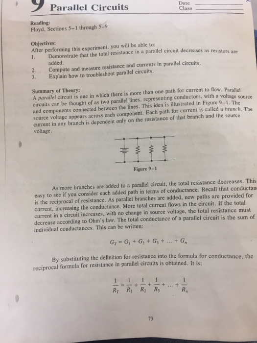 Solved Parallel Circuits Date Class Reading Floyd Secti Chegg Com