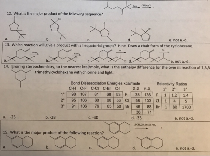 Solved Bae Ch Mc 12 What Is The Major Product Of The Fol