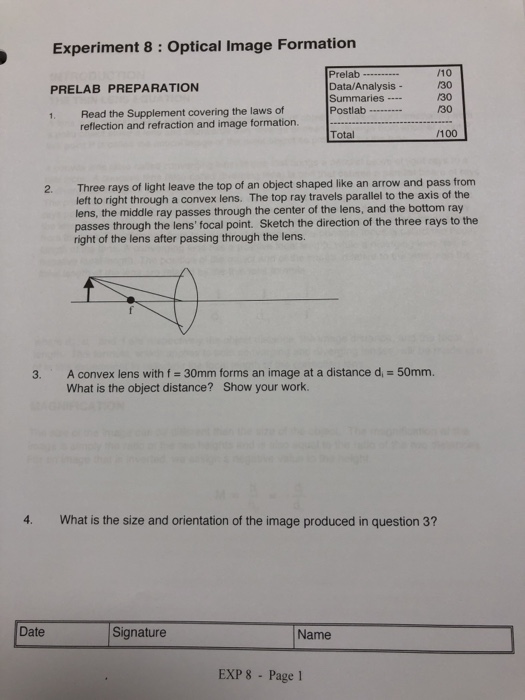 Solved 8. In an optics experiment, students are given a