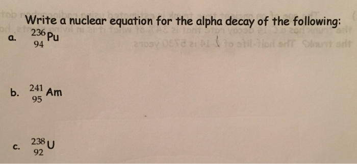 How to write alpha decay picture