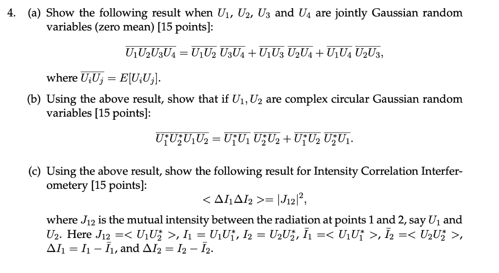 Solved 4 A Show The Following Result When Ui U U3 And Chegg Com