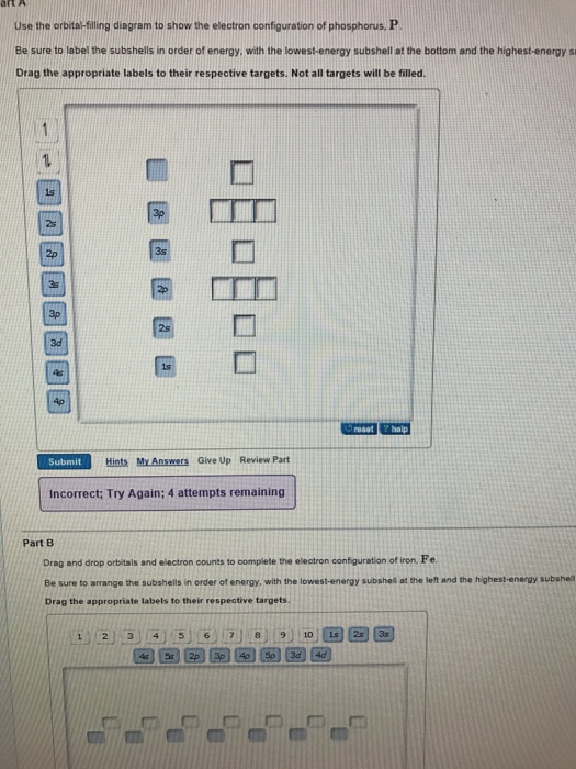 Solved Use The Orbital Filling Diagram To Show The Electron Chegg Com