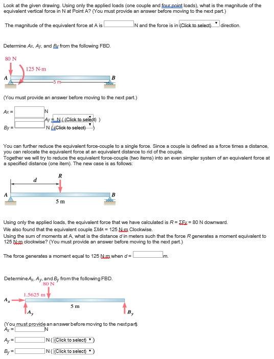 Solved Look at the given drawing. Using only the applied