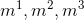 m^1,m^2,m^3
