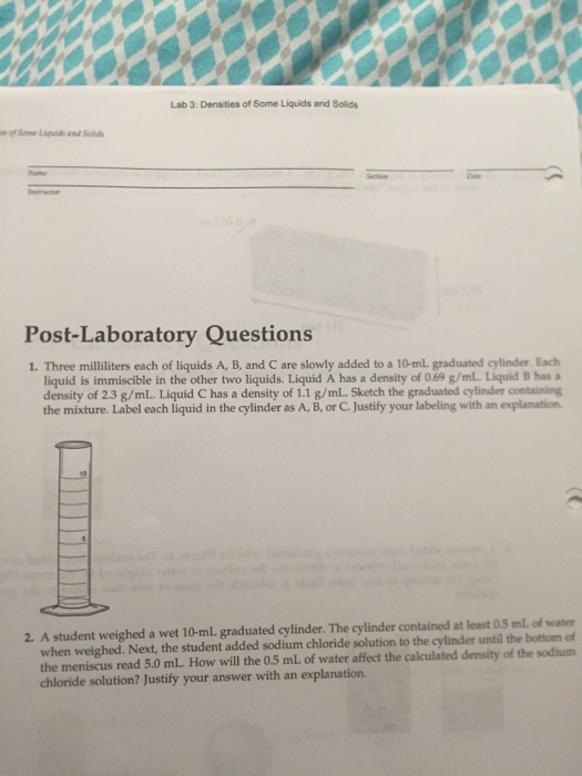 density of liquids lab