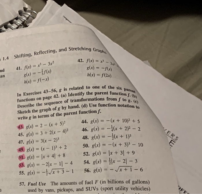 Shifting Reflecting And Stretching G 3x2 42 X N Chegg Com