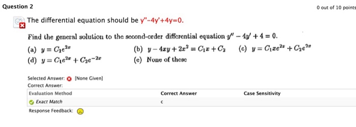 Solved The Differential Equation Should Be Y'' 4y' + 4y