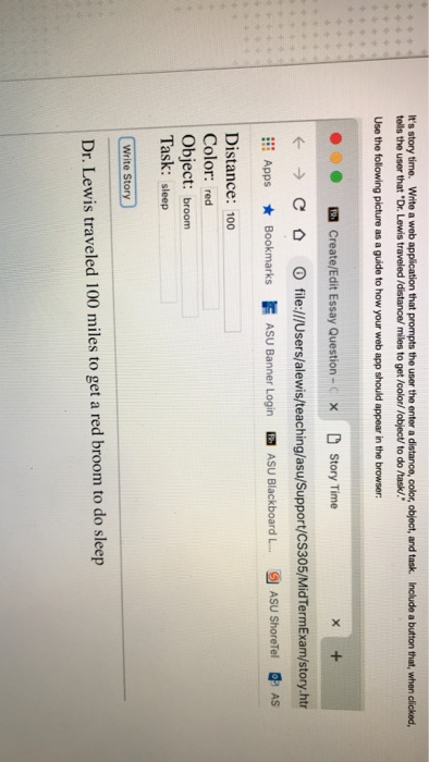 Solved It S Story Time Wite A Web Application That Promp