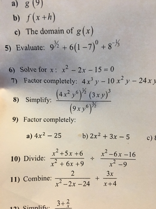 Solved Evaluate: 9^3/2 + 6(1 - 7)^0 + 8^-1/3 Solve For X: | Chegg.com