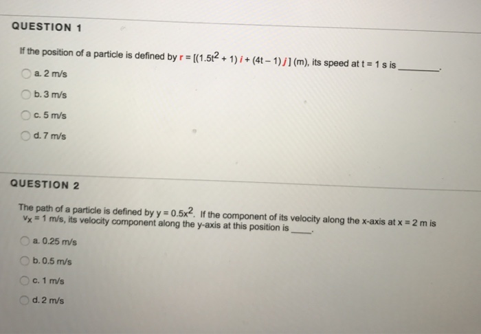 Solved If The Position Of A Particle Is Defined By R Chegg Com