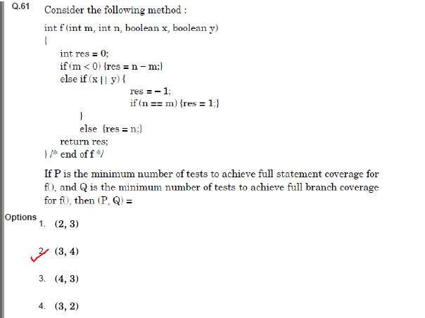 Solved Q 61 Consider The Following Method Int F Int M I Chegg Com