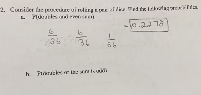 What is the probability of rolling doubles on a pair of dice