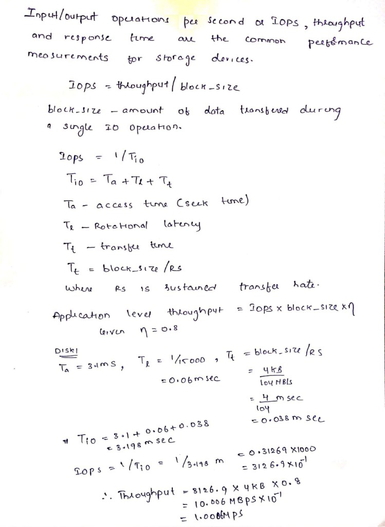 Solved Calculate Application Level Throughput Bytes Sec Disk 1 Disk 2 O System Runs 80 Utilizatio Q